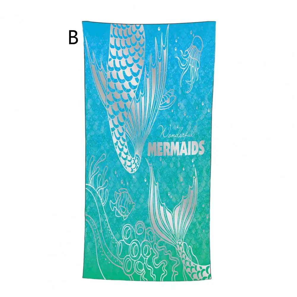 

Wearable Bath Towel Summer Beach Theme Washable Girls Mermaid Beach Towel Bright Colors Swimming Towel Sport Accessory