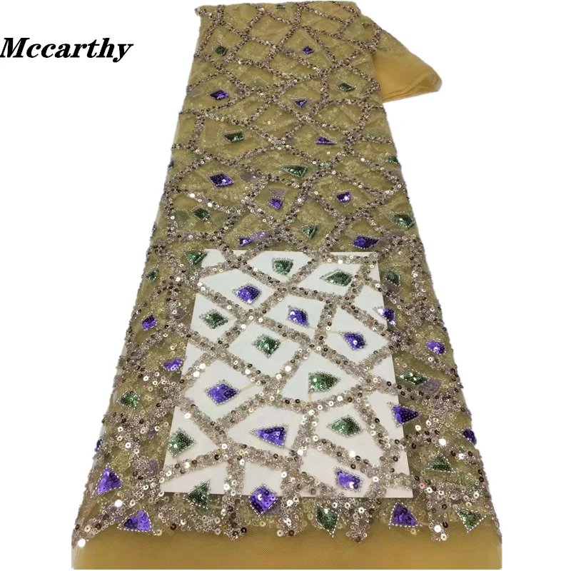 

Latest African Sequence Lace Fabric High Quality Nigerian Groom Tulle Lace Fabric With Sequins French Mesh Lace Fabric For Dress