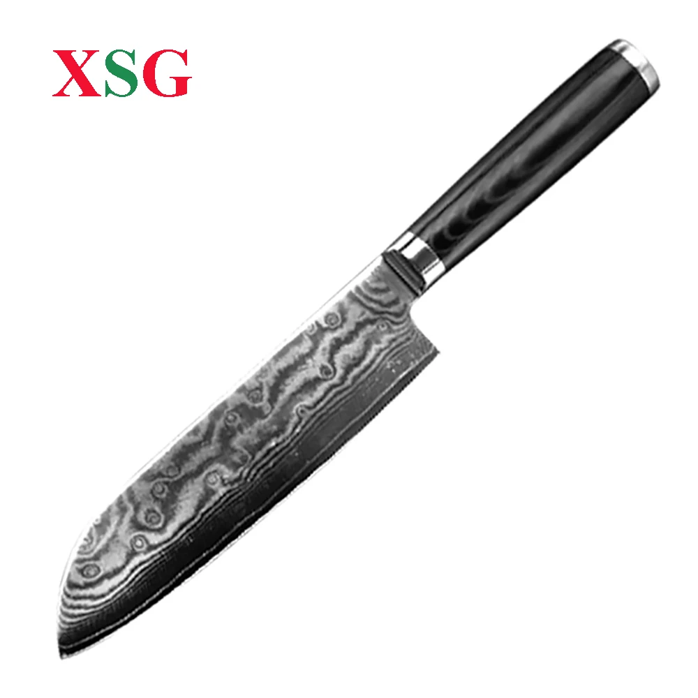 

XSG Damascus Santoku Knife Japanese Chef Meat Cleaver 67 Layers Damascus VG10 Steel Kitchen Knives Mercata G10 Handle