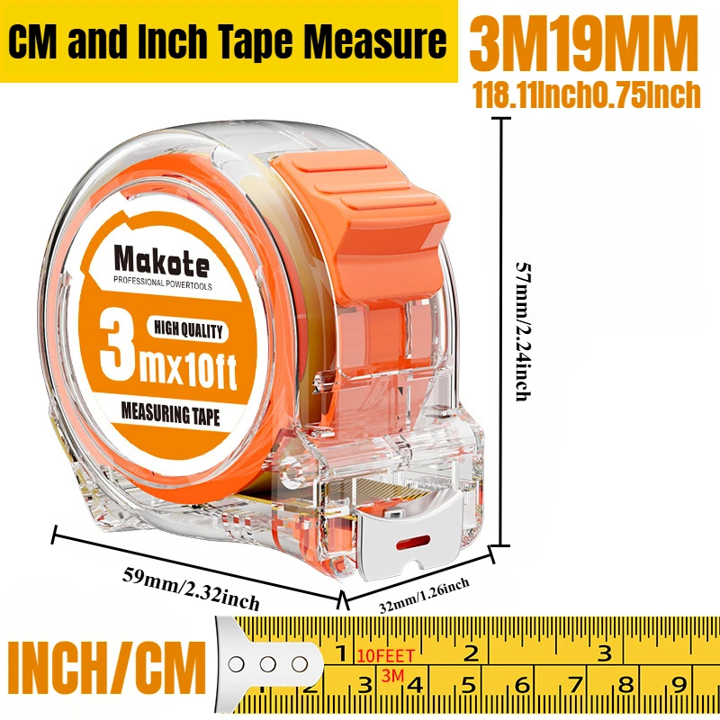 

Рулетка измерительная металлическая прозpачная probon 3М/5М/7.5М