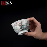 of shengda ceramic new color waterfalls in mountains and streams jingdezhen pure hand painted ceramic tea set tea cup