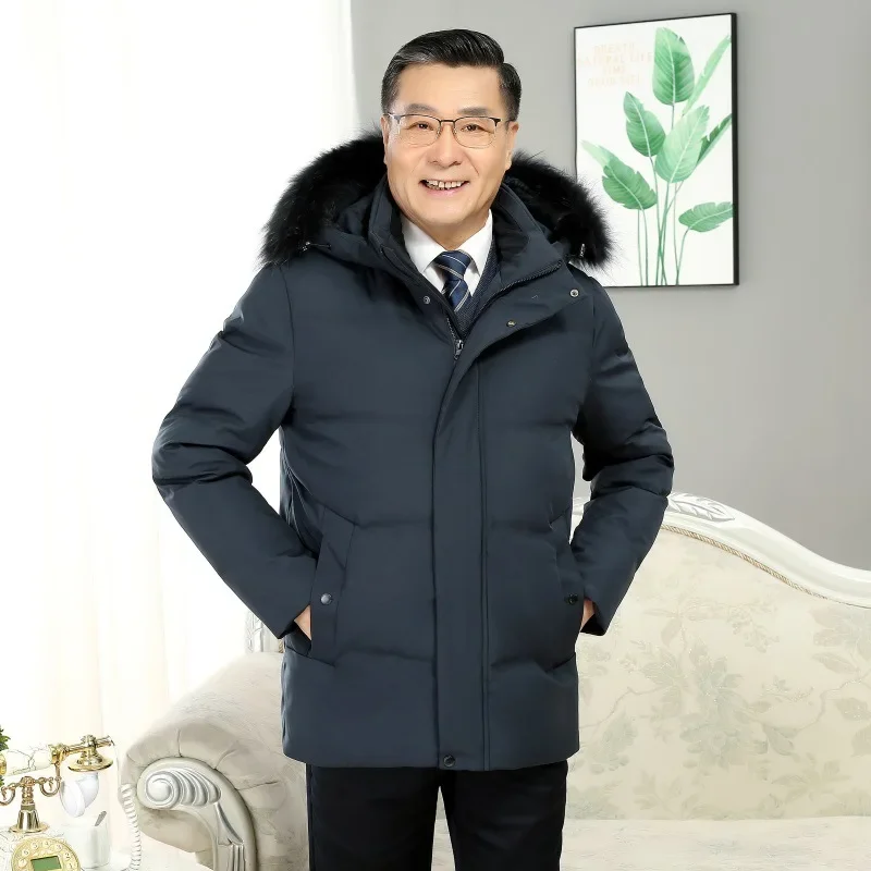 -30 градусов белая куртка на гусином пуху парки мужские ветрозащитные утепленные