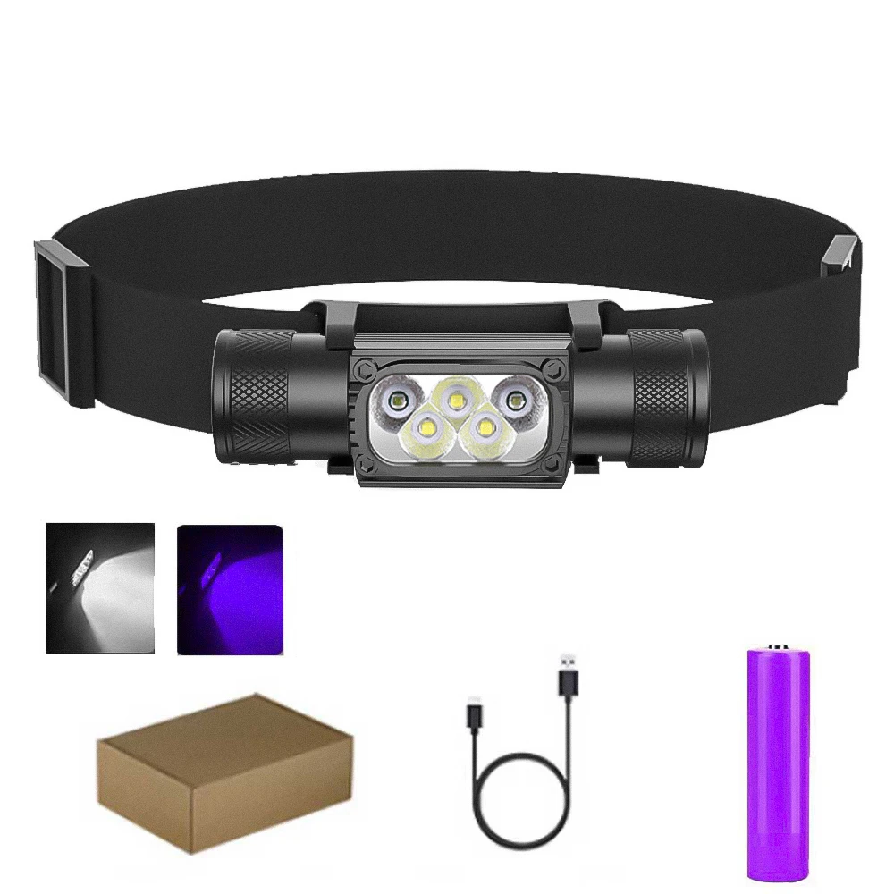 Sololandor налобный фонарь UV 395 нм белый фиолетовый