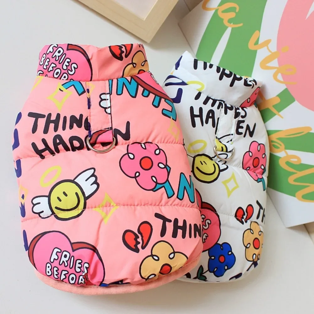 

Puppy Vest Winter Autumn Warm Jacket Pet Harness Small Dog Fashion Cartoon Sweater Cat Desinger Clothes Poodle Yorkie Chihuahua