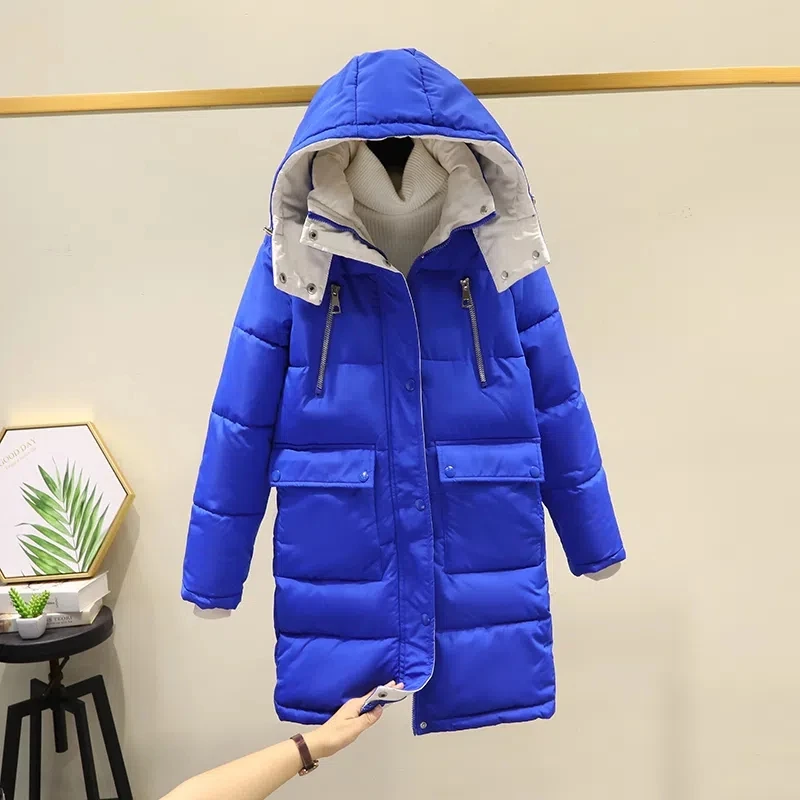 2022 New Women Winter Jacket Long Coats Warm Parkas Female Thicken Coat Cotton Padded Parka Jacket Loose Hooded Outwear