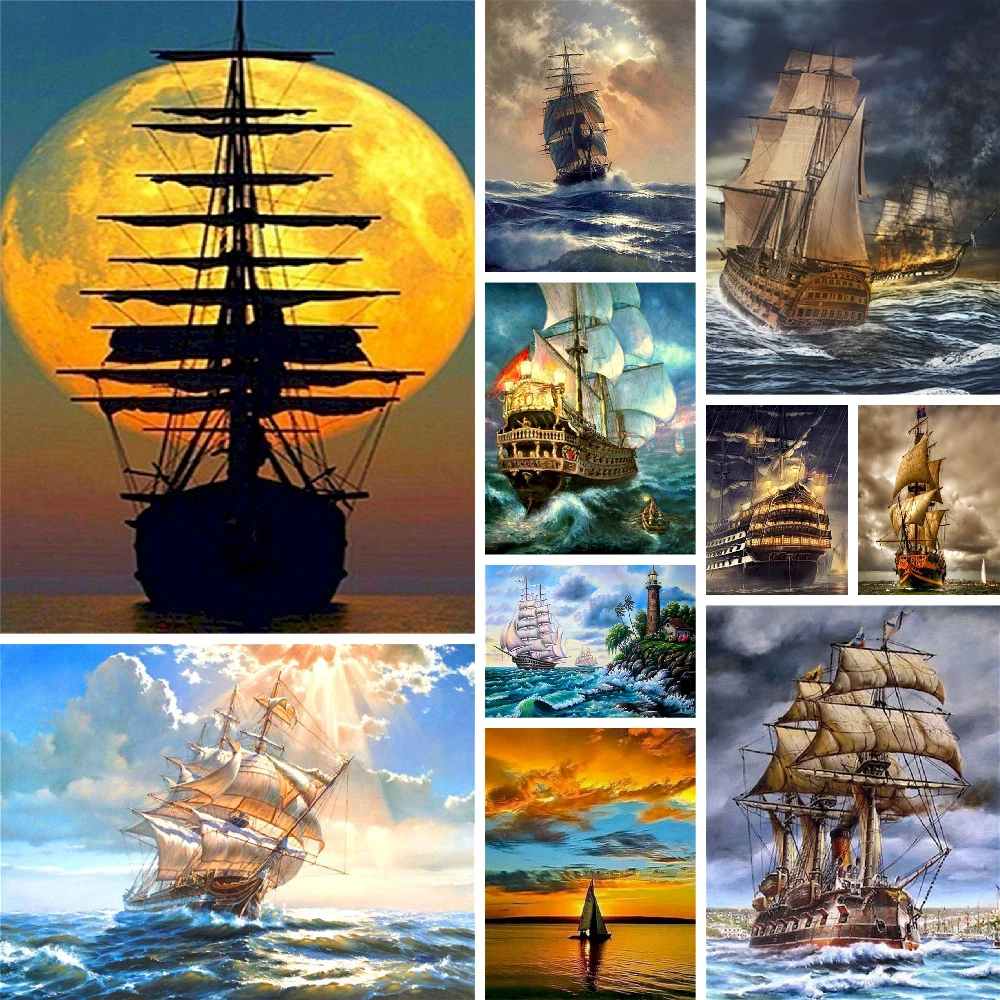

Ocean Sailing Boat Paint By Numbers For Adults Art Crafts Kits For Adults Home Decoration Personalized Gift Ideas Wholesale HOT