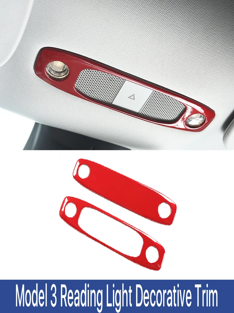 

Светильник для чтения из углеродного волокна, декоративная отделка, аксессуары для интерьера, лампа, Защитная Наклейка для Tesla Model 3 Y 2016-2022 2018...
