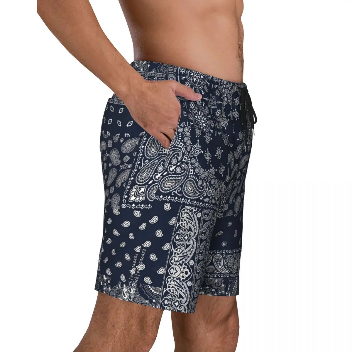 Синяя Бандана Платок Пейсли пляжные шорты летние абстрактные повседневные