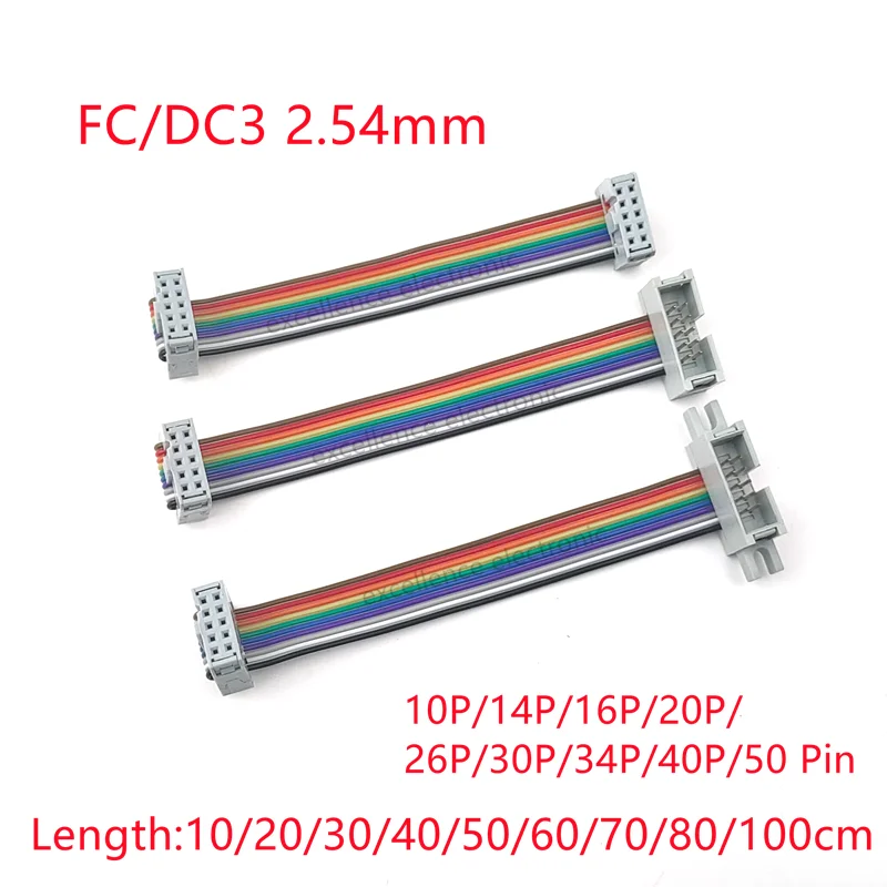 Cable plano FC a DC3 de 2,54 MM, conexión de pantalla LED,...