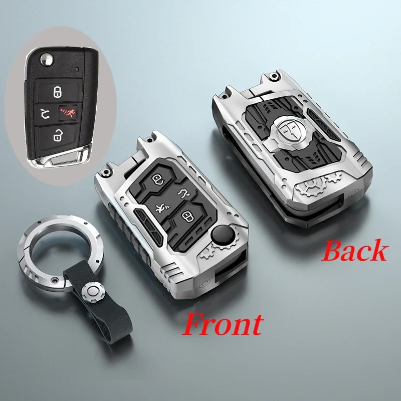 

Чехол для автомобильного ключа из сплава с 4 кнопками для VW Volkswagen Golf 7 MK7 Tiguan MK2 Seat Ateca Leon FR Ibiza Skoda Octavia Kodiaq