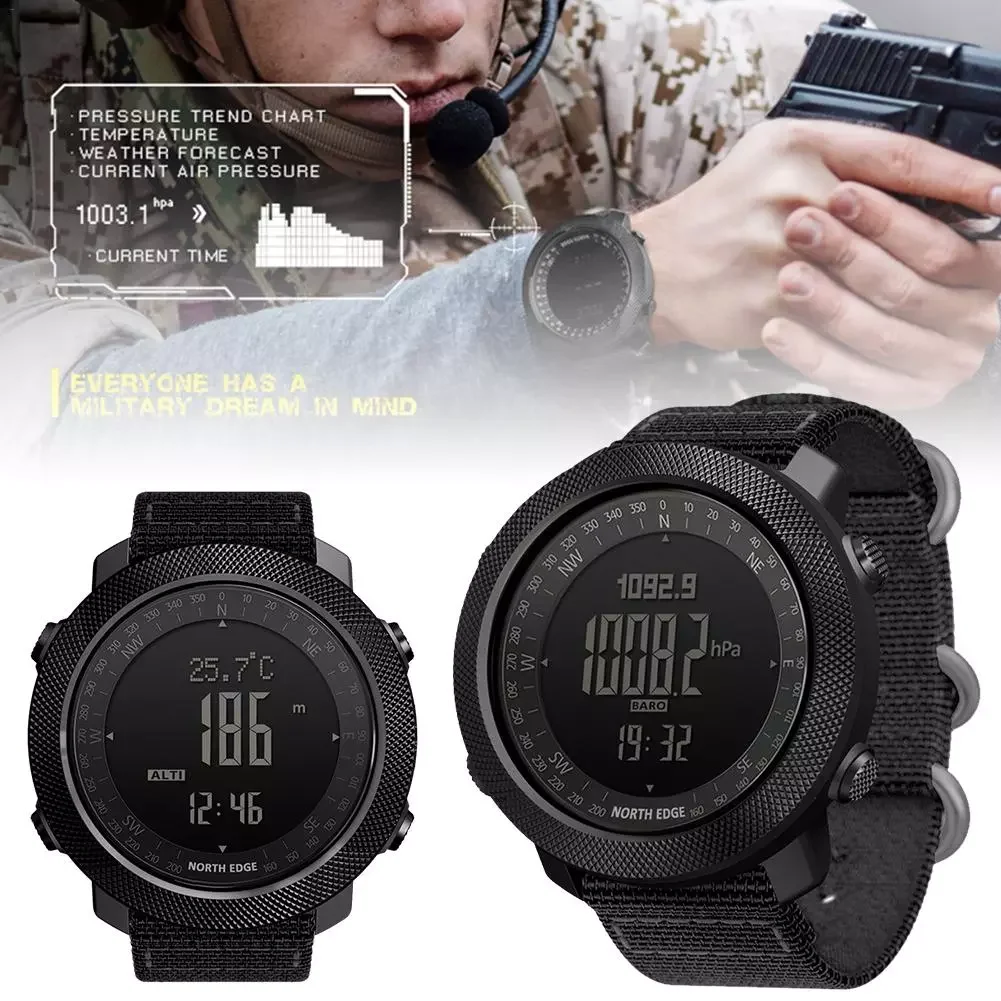 

NEW2023 The New NORTH EDGE APACHE Outdoor Sports Smart Watch Mountaineering Swimming Multi-function Shock Resistant Luminous Wat