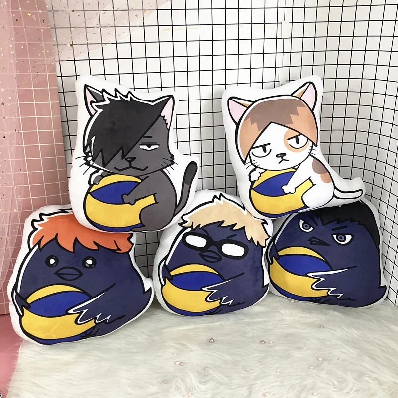 

10/35cm Anime Haikyuu Animal Stuffed Pillow Doll Toy Hinata Shoyo Kageyama Tobio Crow Cat Plush Pendant Kids Gift Bag Decoration
