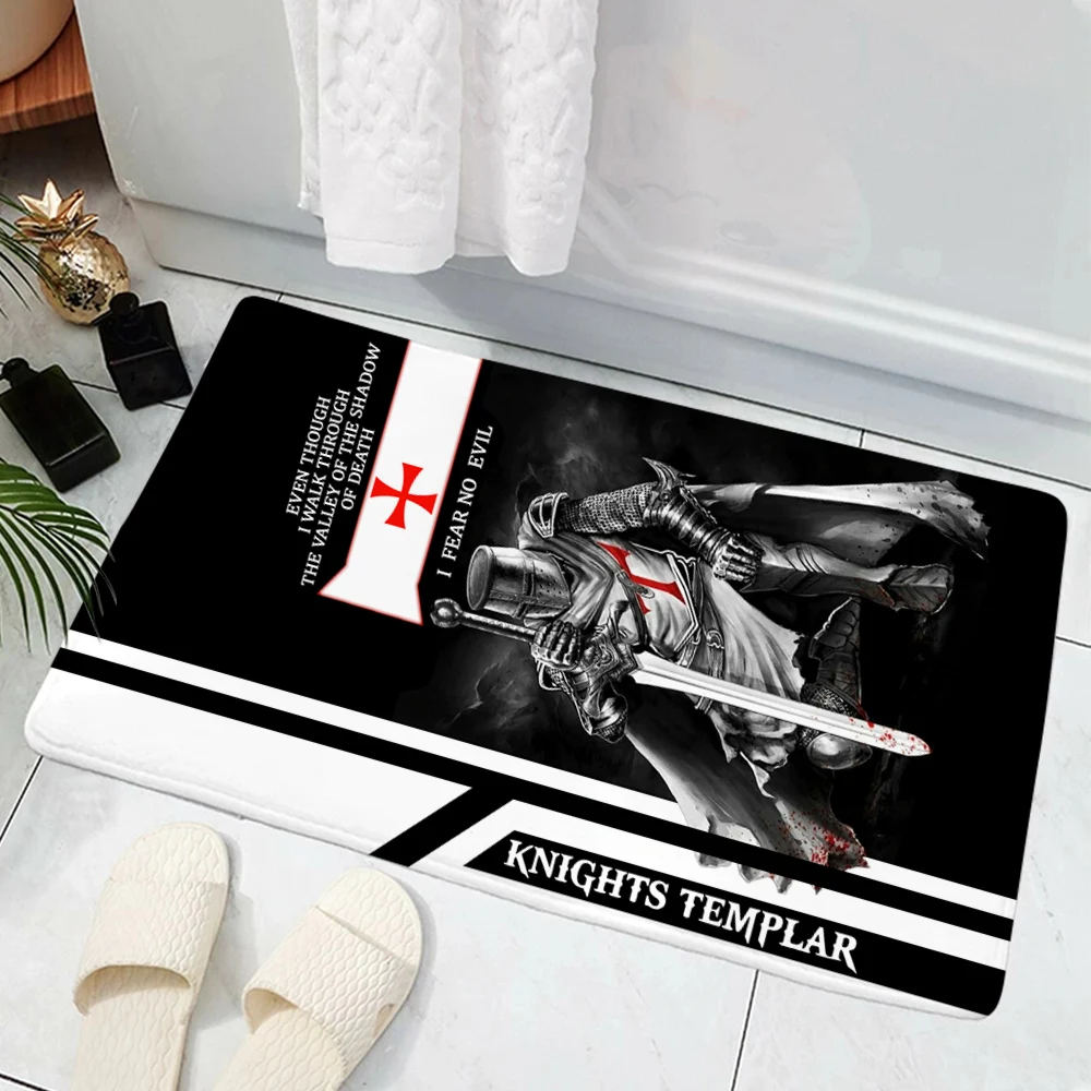 

Please Remember Knights Templar Viking Tattoo House Doormat Decor 3D Print Symbols Carpet NonSlip Doormat Bedroom Porch