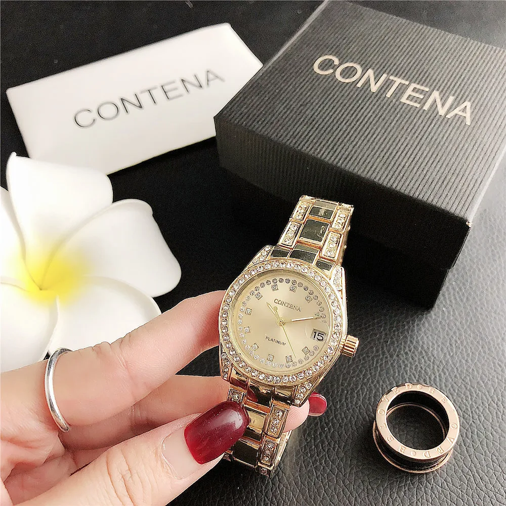 Reloj Mujer New Gold Watch For Woman Fashion Rhinestone Women Quartz Luxury Wristwatch Ladies Watch Women Watch Relogio Feminino