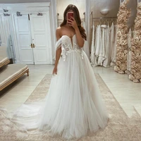 princess wedding dress with detachable lantern sleeve strapless bride dresses side split long bride gown robe de mariee summer