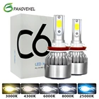 Светодиодсветодиодный фары PANOVEHEL, лампы H1 H3 H7 Led C6, автомобильные фары H4 880 H11 HB3 9005 HB4 9006 H13 6000K 72W 12V 8000LM, Автомобильные фары