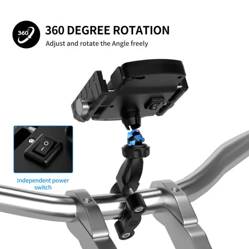 

Mobile Phone Holder Motorcycle Smartphone Support For Moto Motor Motorbike Handlebar Mount Stand With Wireless Charger Parts