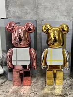 bearbrick 400 pink gold silver pearl white cross plus berbricklys electroplating trend toy tabletop decoration