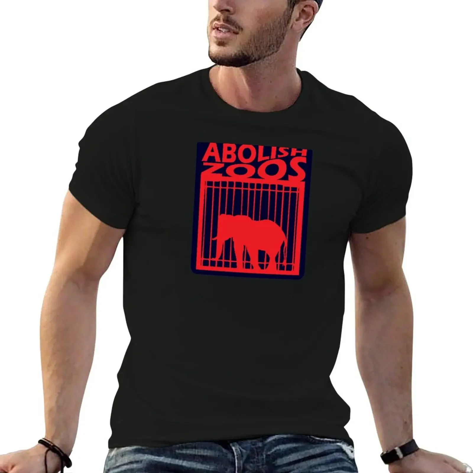 Футболка Abolish Zoos силуэт красного слона в клетке футболки с графикой