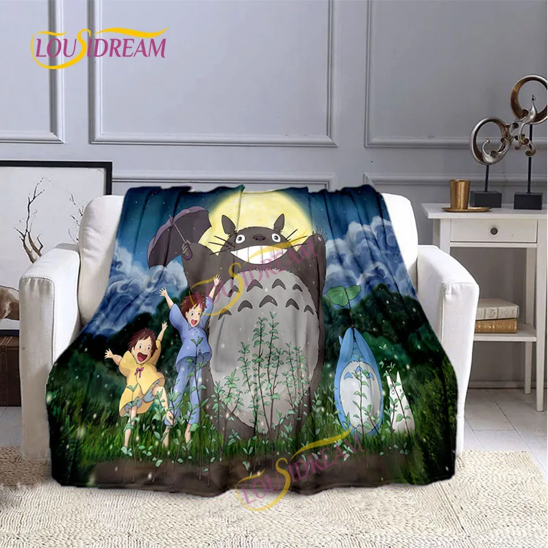 

Totoro Blanket Super Soft 3D Print cartoon Flannel Blanket Home Bedroom Warm Air conditioning blanket for all season