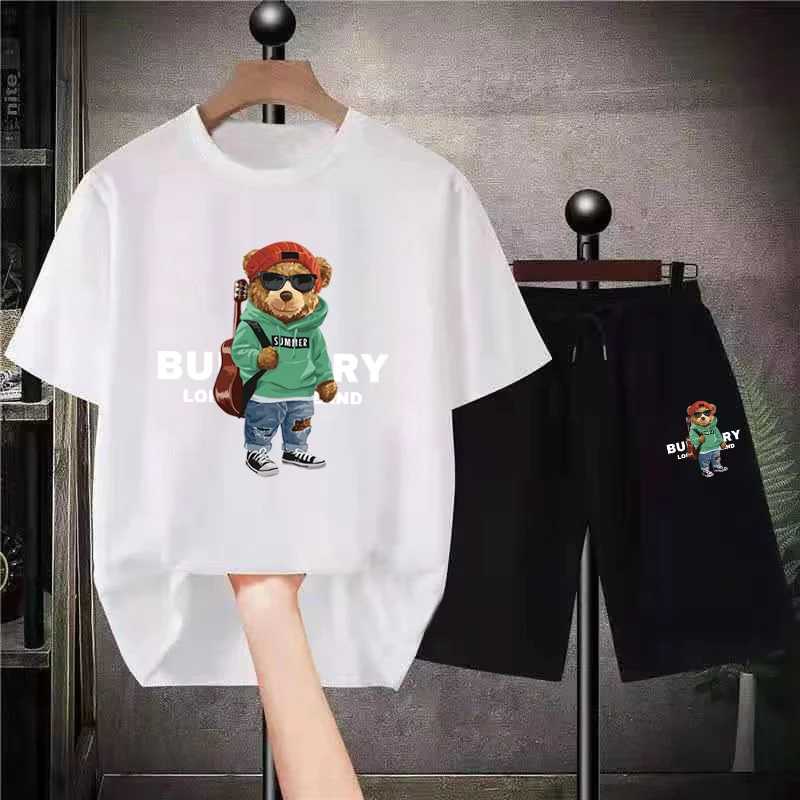 Luxury Brand Men Women T Shirt Suit Shorts Classic Sets 2 Piece Outfits SetsBear Alphabet Print Cotton High Quality Free Shippi