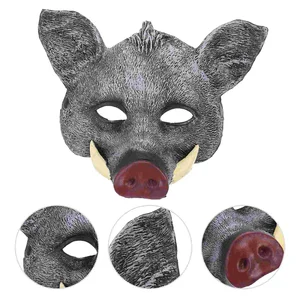 Masks Halloween Face Cover Animal Party Masquerade Mask Head Cosplay Half Animals Boar Costume Pu Scary Carnival Novel Wild