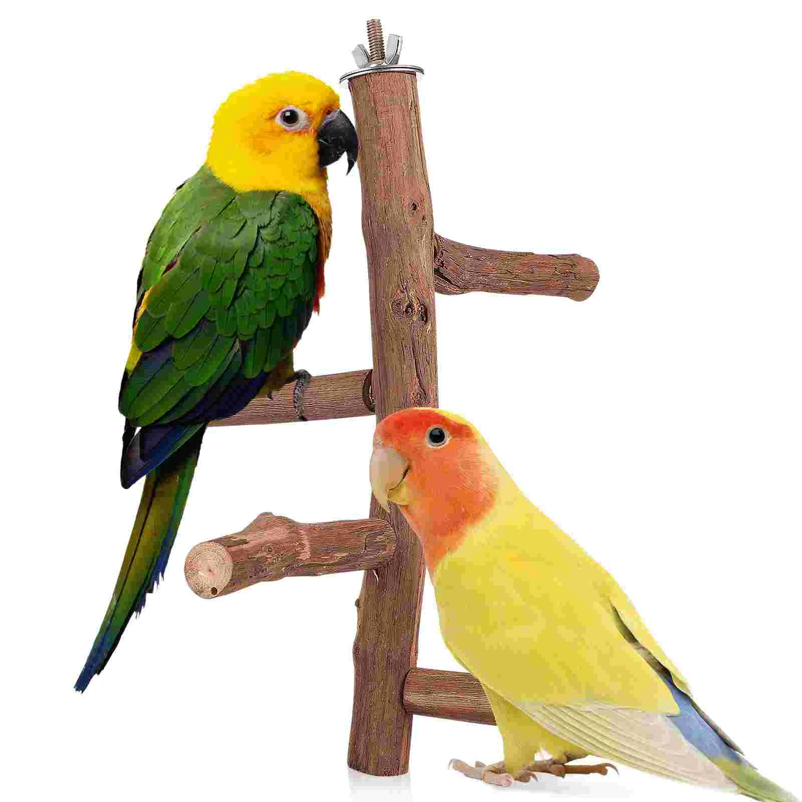 

Bird Perch Stand Parrot Perches Cage Wood Rest Accessories Play Wooden Pet Love Pigeon Birds Training Platform Parakeets
