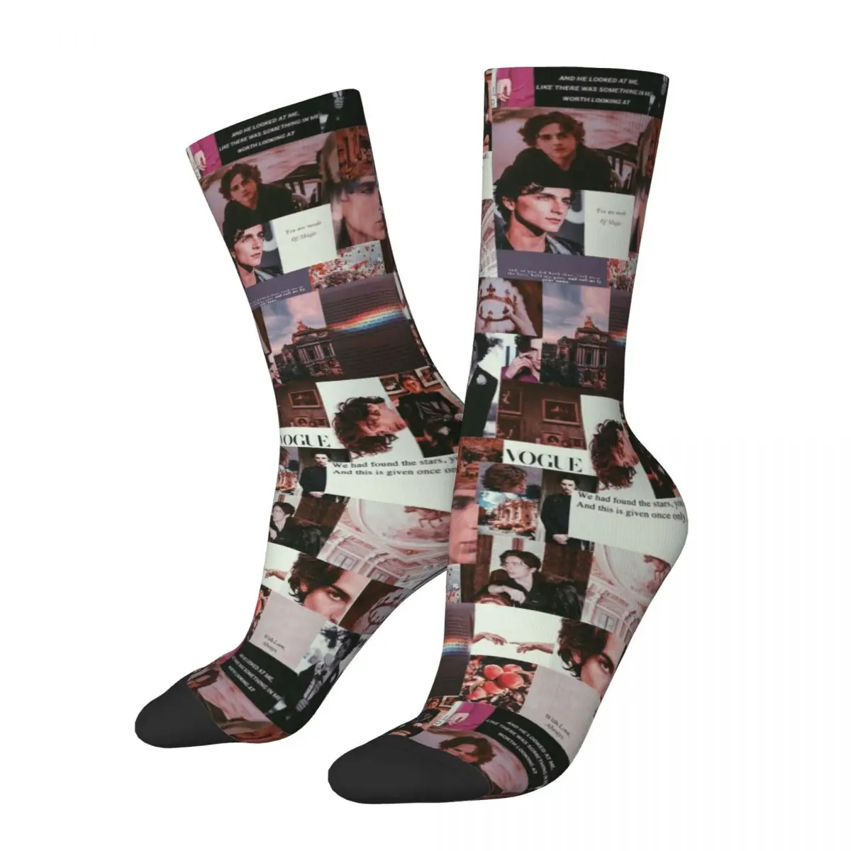 

Christmas Gift Idea Winter Warm Casual Men's Women's Fashion Timothee Chalamet Socks Sweat Absorbing Basketball Socks Super Soft