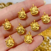 1pcs pure 999 24k yellow gold 3d fortune cat bead pendant 0 3 0 5g