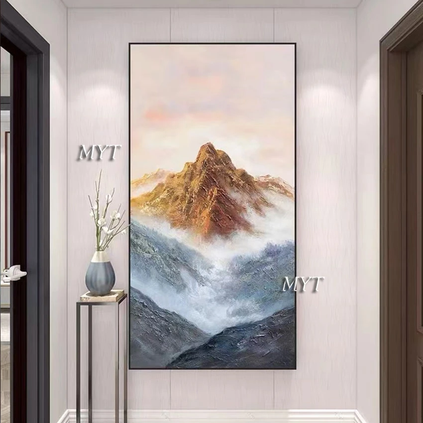 

Large Canvas Art Gold Mountain Modern Scenery Art Painting Unframed High Quality Wall Picture For Restaurant Hotel Artwork