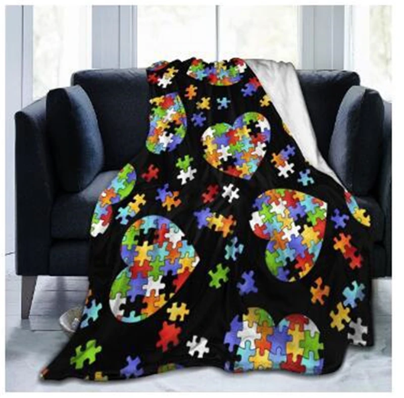 

Детские флисовые одеяла из шерпы с красочным геометрическим узором, мягкий фланелевый чехол для дивана, теплый плюшевый плед, одеяло, домаш...