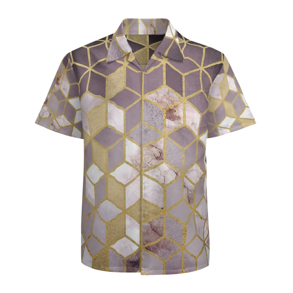 

Design Art 3D Shirt Shades Of Pink Cubes Pattern Basic Shirts Homme Men Clothes Printing Big Sale