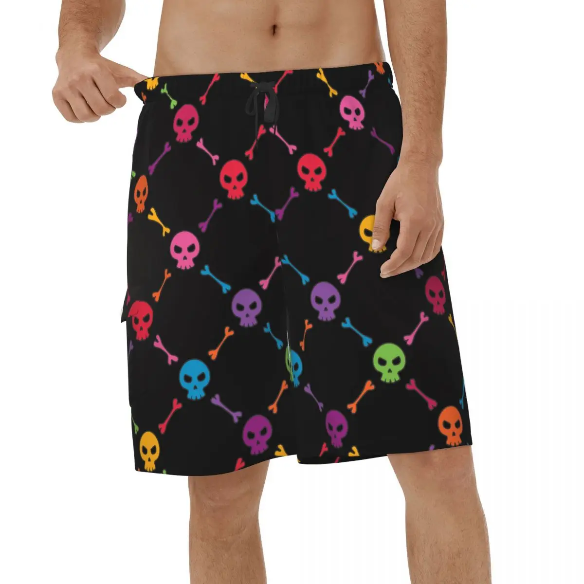 

Beach Shorts Cool Skull Summer Mens Beach Board Shorts Colorful Men Swimming Shorts