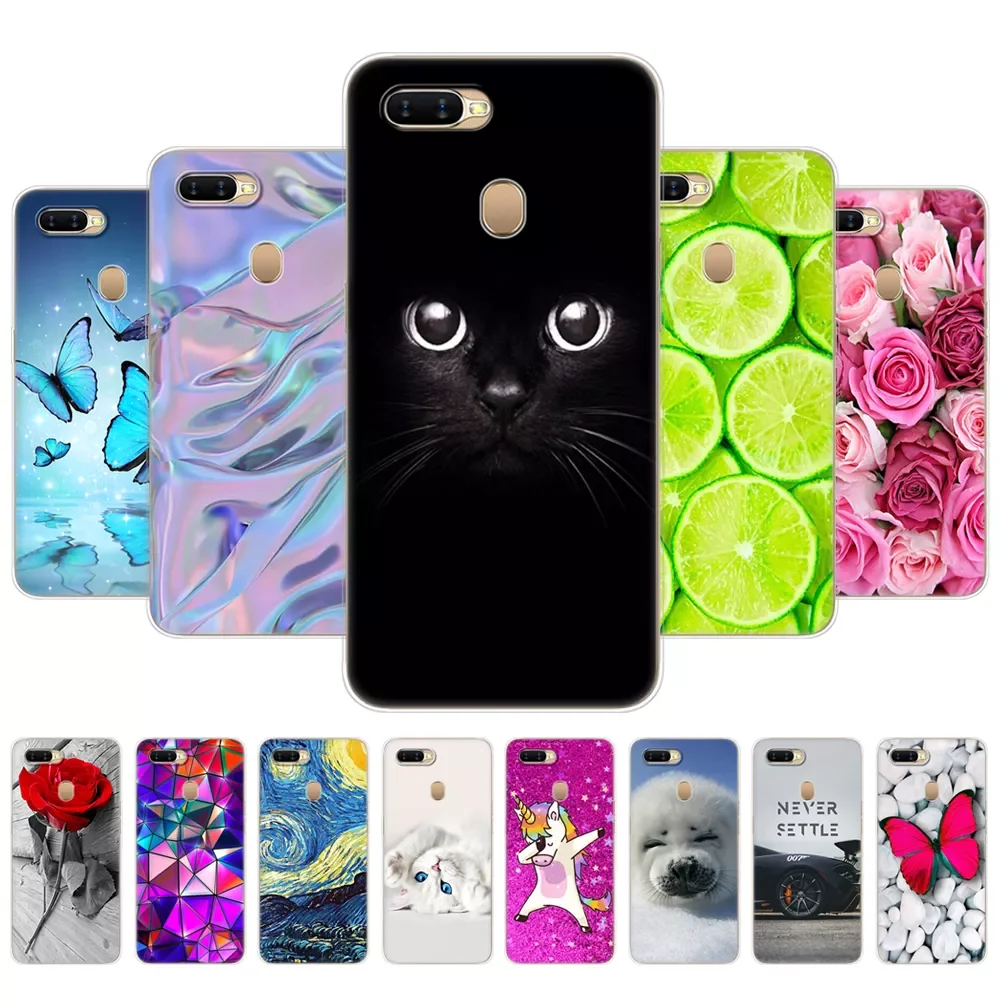 

For OPPO A5S Cases 6.2" Soft Silicon TPU Back Phone Cover For Oppo A 5S OppoA5s CPH1909 Bumper Bag Fundas Coque Shell Cat F