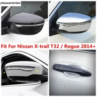 rearview mirror cap rubbing strip door handle cover trim for nissan x trail t32 rogue 2014 2020 carbon fiber accessories