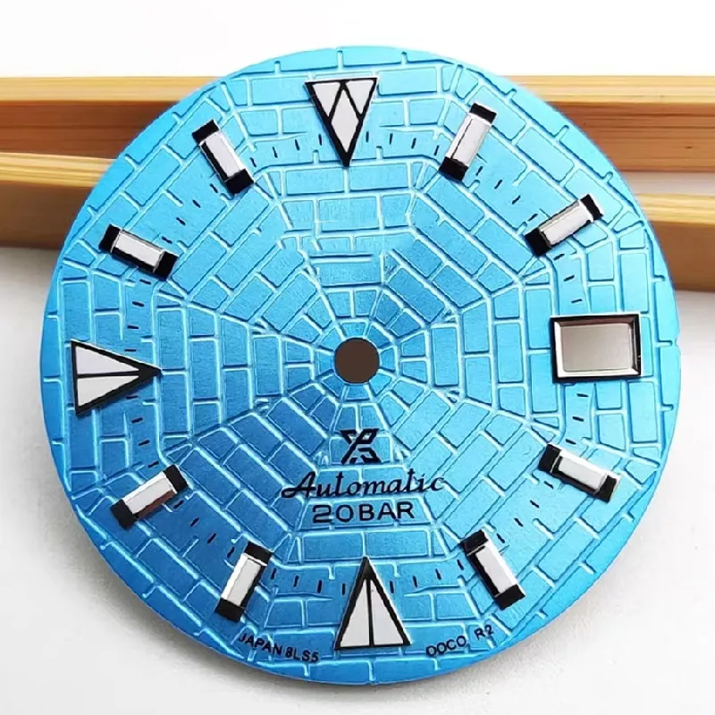 28.5MM watch dial Mechanical watch green luminous dial Suitable for Japanese NH35/NH36/4R movement Watch Accessories