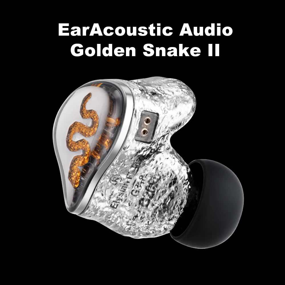 Наушники EarAcoustic Audio Golden Snake II HiFi Audiophile, внутриканальные, с динамическим драйвером, проводные, 2-контактный кабель 0.78 мм OFC для аудиоэнтузиастов (art.: 3920da9dd451d) - 3920da9dd451d