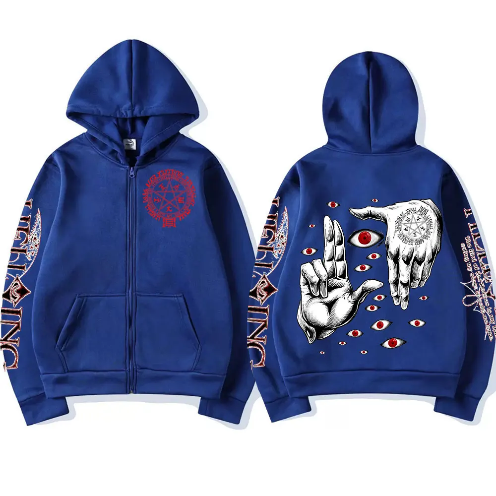 Забавные Аниме толстовки на молнии Hellsing Alucard модные комиксы вампира ужас графика