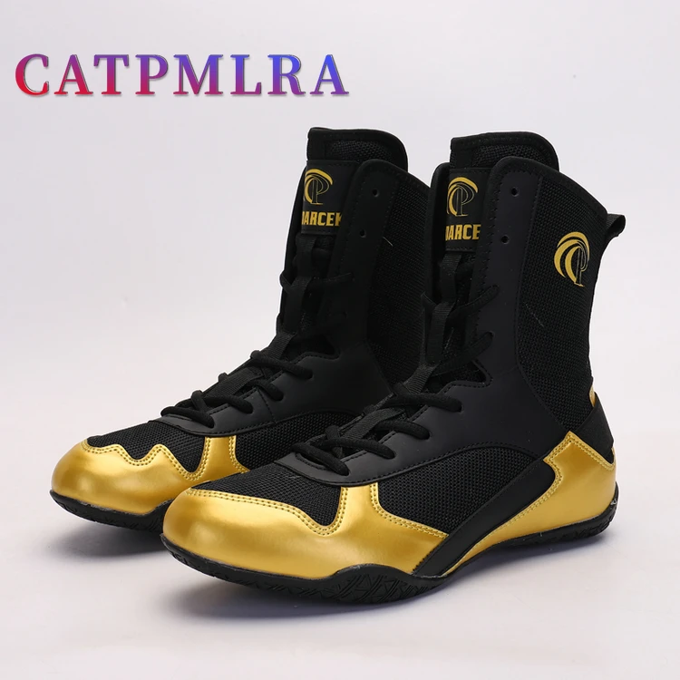 

New Cool Boxing Comfortable Wrestling Squat Shoes Men and Women Wearable Mesh High Top Professional Sports Shoes Couples