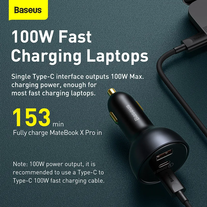 Автомобильное зарядное устройство Baseus 160 Вт быстрая зарядка 5 0 QC 4 3 Type C PD для iPhone