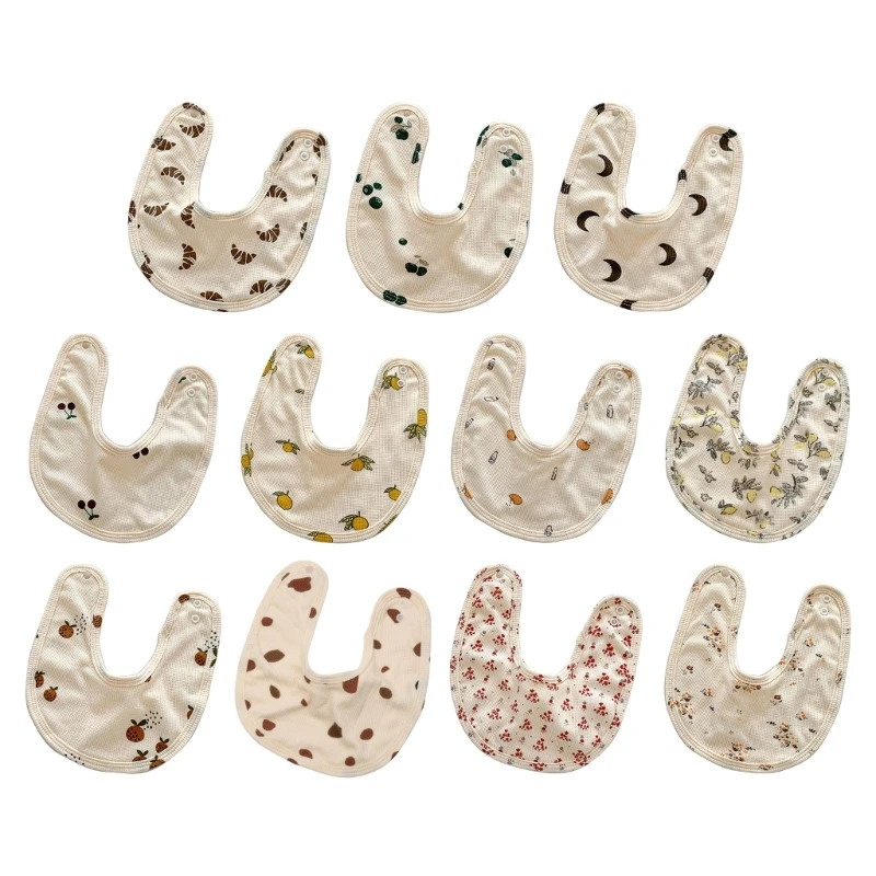 

Newborn Feeding Bib Waffle Check Bibs Neutral Gender Breathable Soft Burp Cloth