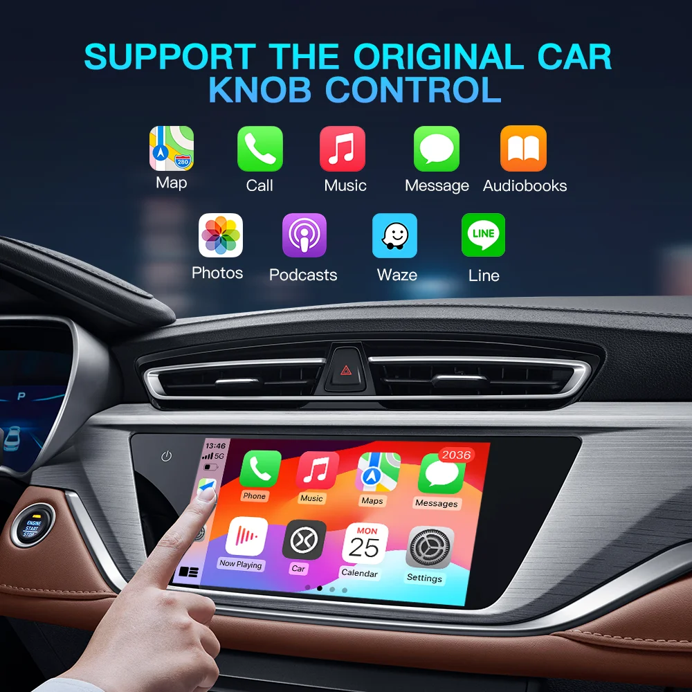 Фото Jetour X70 X90 X95 Dashing Проводной carbitlink Phonelink EasyConnection to Wireless carplay smart box Android автоадаптер автомобильное воспроизведение №2