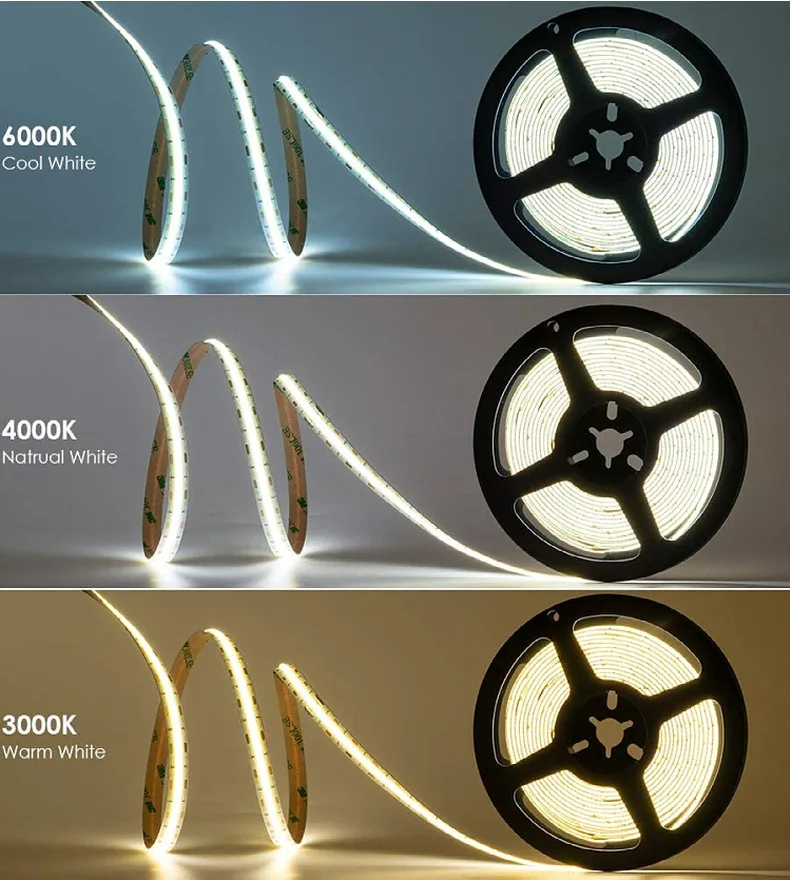 

8mm COB LED Strip Light for Car Room Decoration 24V 320 480LEDs Warm Cool Nature White Flexible Linear Tape Lights Bar Narrow