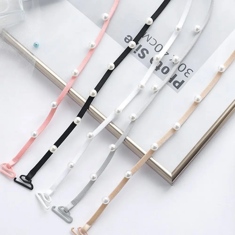 Pearls Bra Straps Belt Women's Elastic Thin Shoulder Straps Adjustable Underwear Straps Women Intimates Accessories