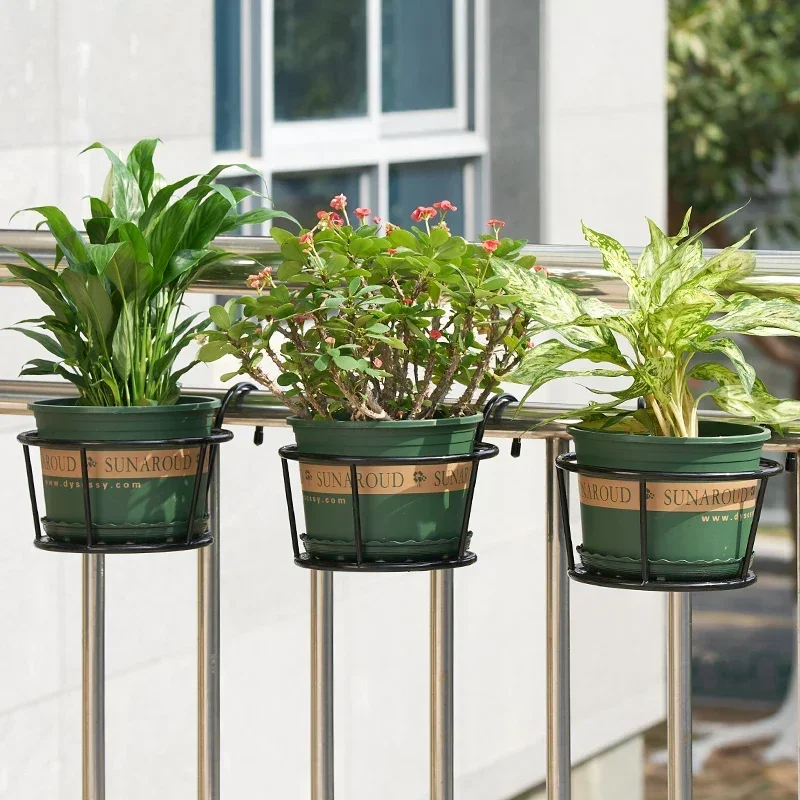 1/2/3 шт. балконный круглый цветочный горшок корзина железные перила забор