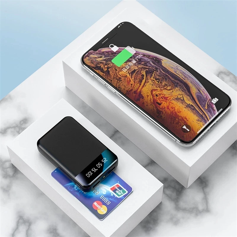 power bank 30000mah mini charger led light lcd digital display portable external battery suitable for iphone samsung free global shipping