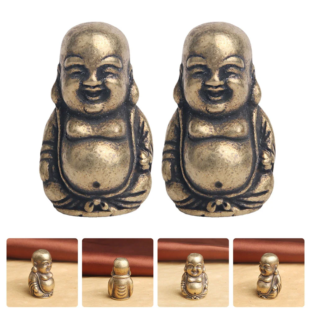 

Chinese Brass Figurine Decor Statues Fengshui Zodiac Home Bouddhisme Sculptures Maitreya Figure Mini Sculpture