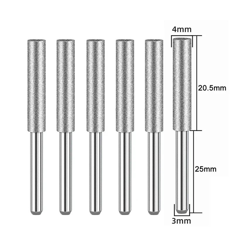 6/1 шт. spcs цилиндрическая заточка с алмазным покрытием 4/4 8/5 5 мм точилка для