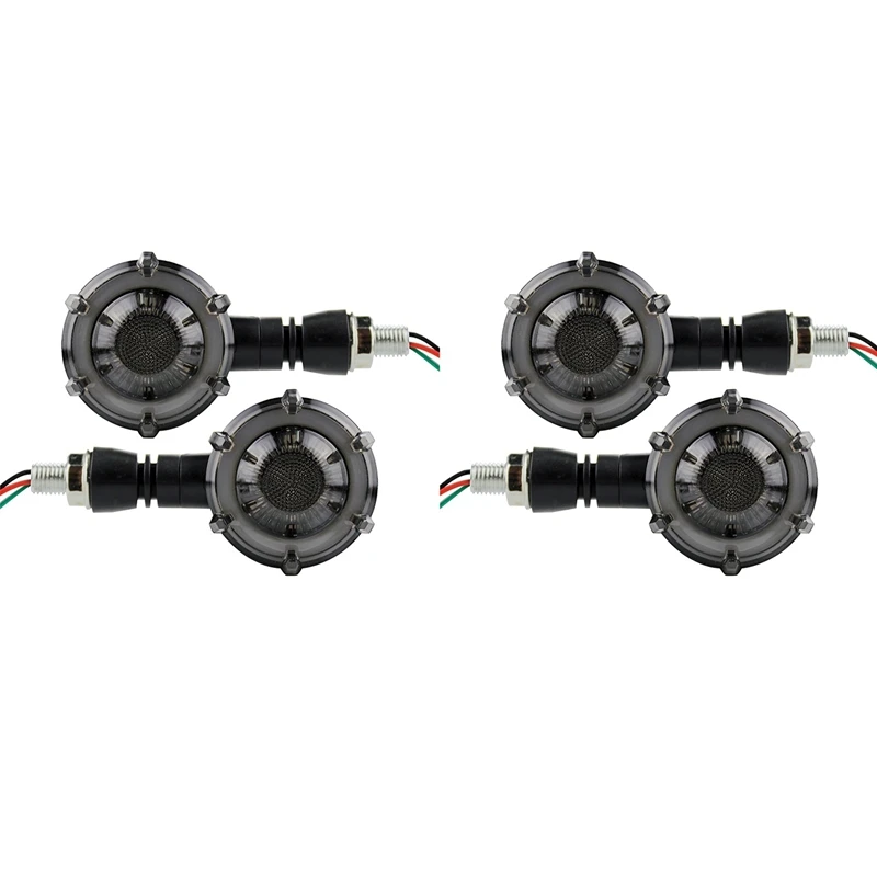 

4Pcs Motorcycle Turn Signal Modified LED Two-Color Circular Streamer Turn Signal Indicator With Daytime Running Lights