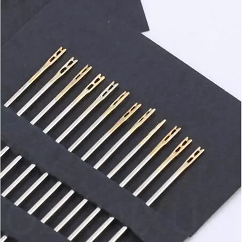 

12pcs Stainless Steel Self Threading Needles Hand Sewing Needles Home Household Tools